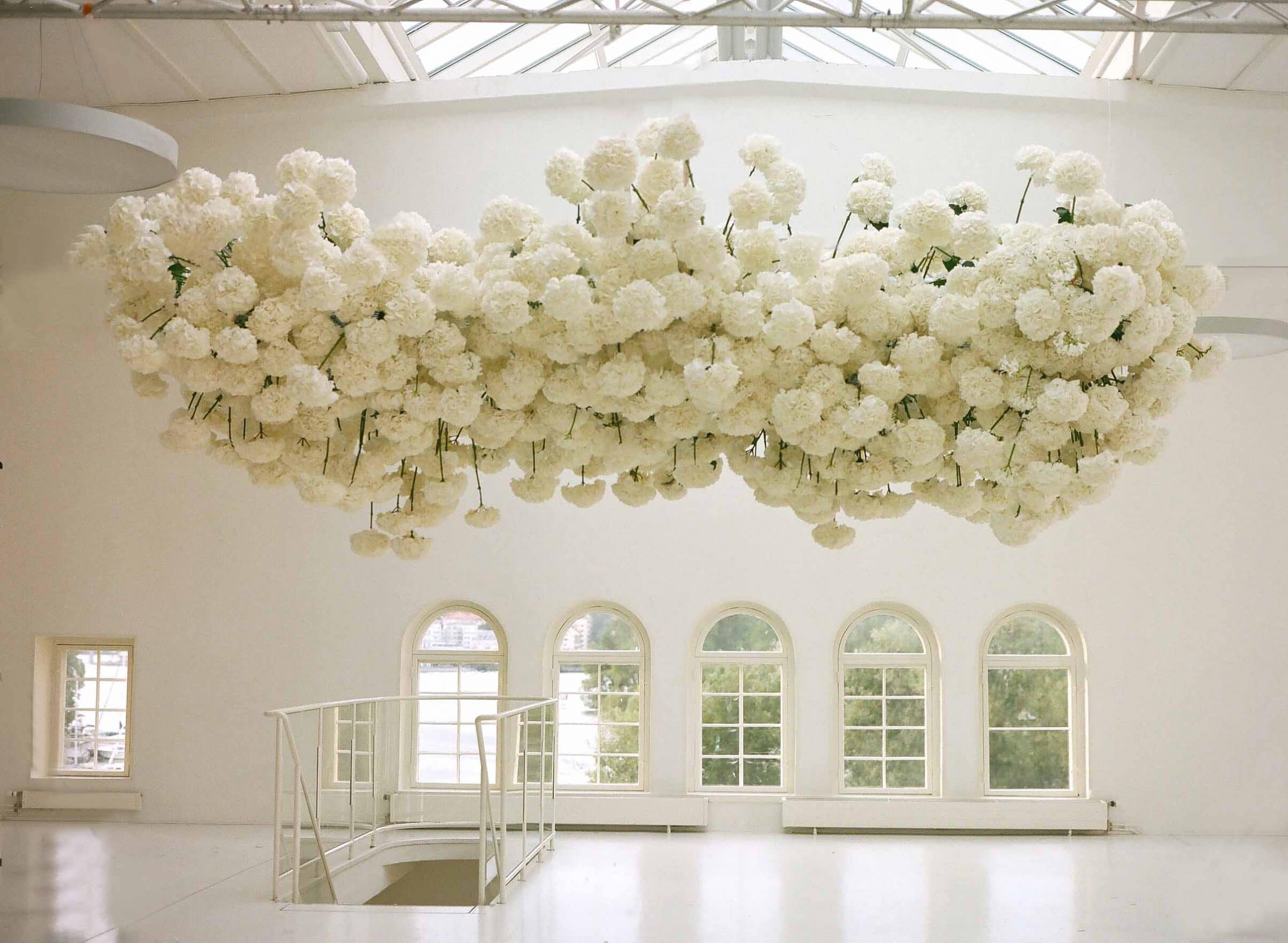 the cloud floral ceiling installing | sarahwinward.com