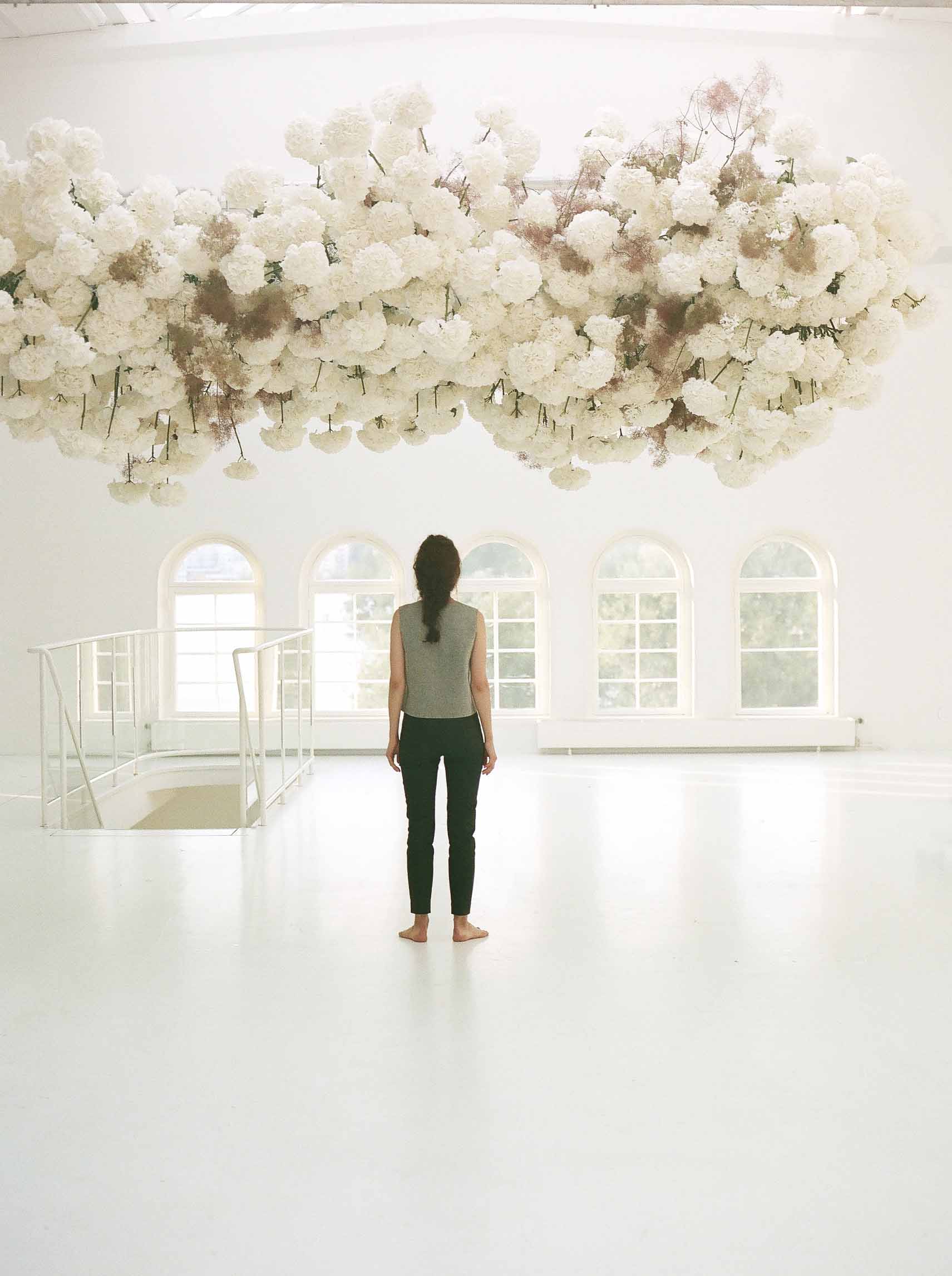 Cloud floral ceiling installation | sarahwinward.com